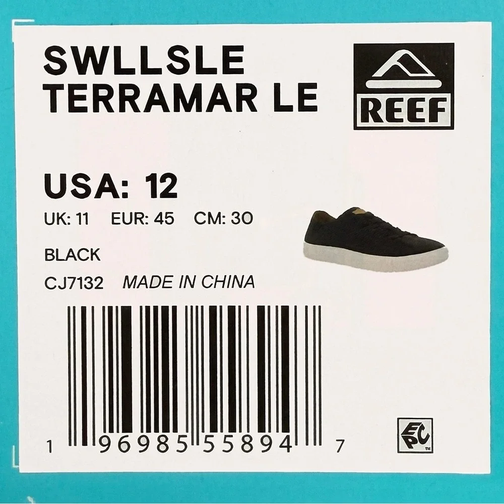 Reef Swellsole Terramar Shoes - NEW Mens Size 12 Black Leather - #49377-OFCL